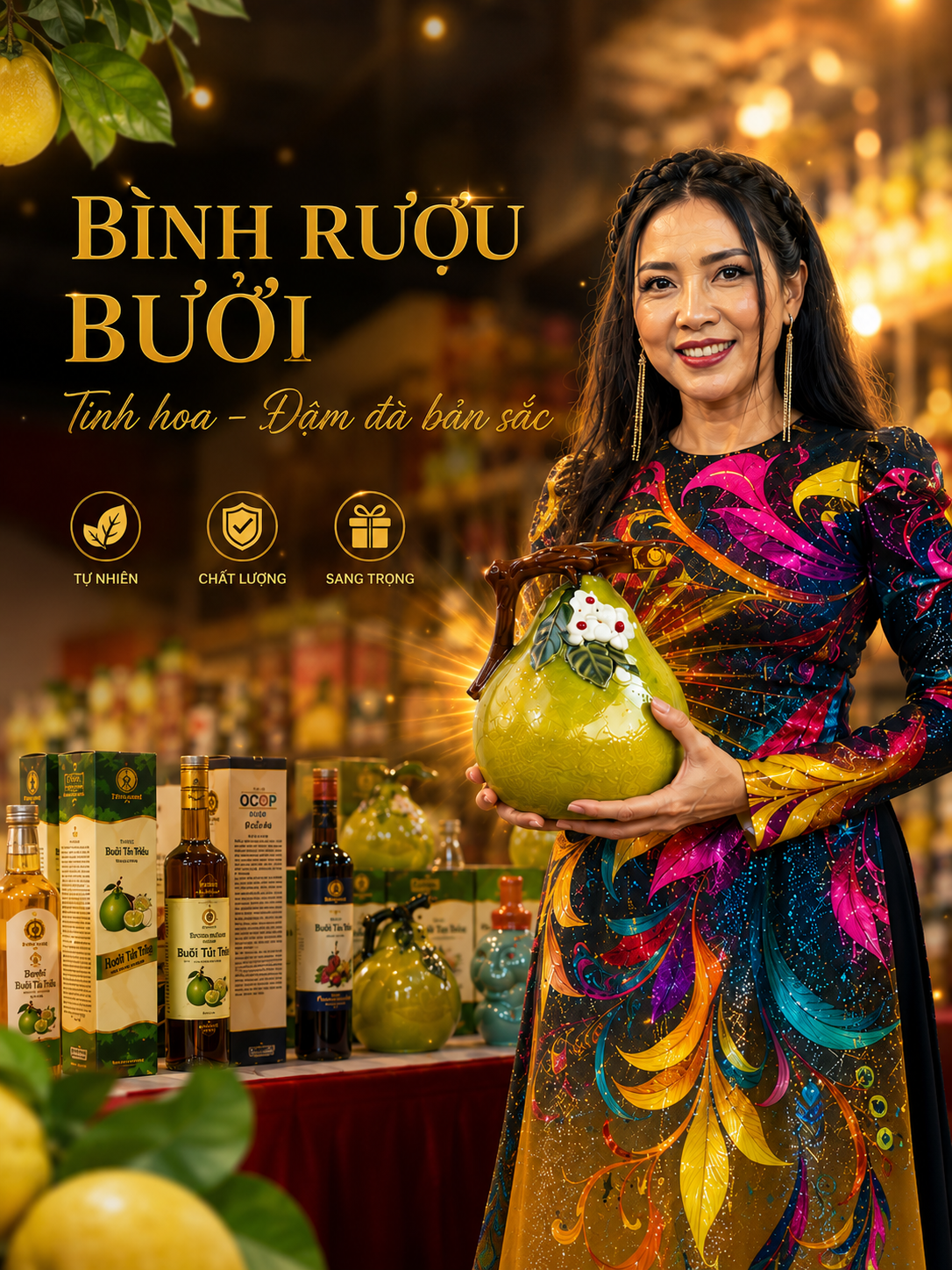 Bình rượu bưởi tinh hoa